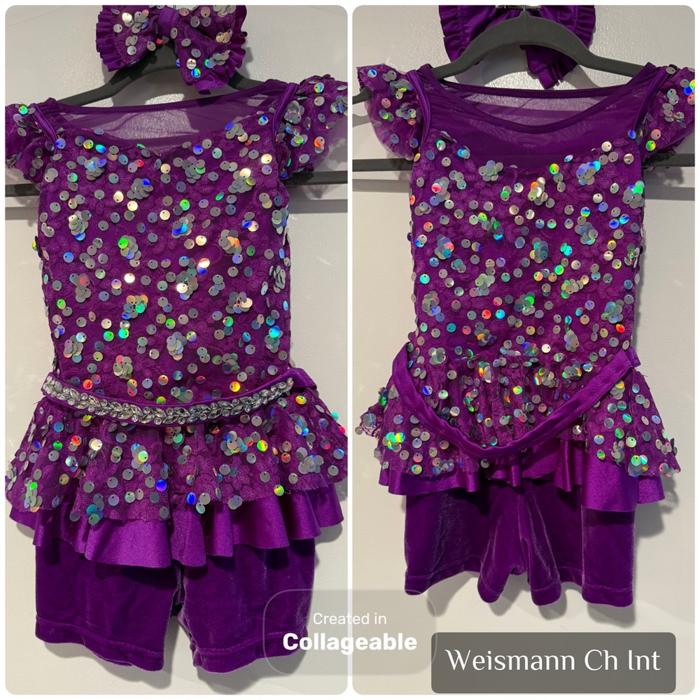 Weissman Sparkling Purple Kids Dance Costume
